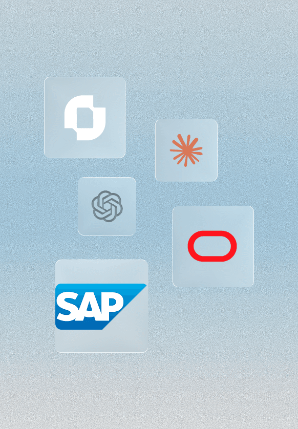 AI and enterprise system logos representing automation opportunities across tools